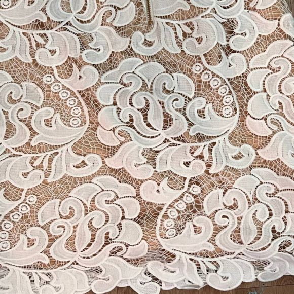 Eliza J Size 2 Sleeveless Copper Dress With White Lace Overlay - Picture 10 of 12